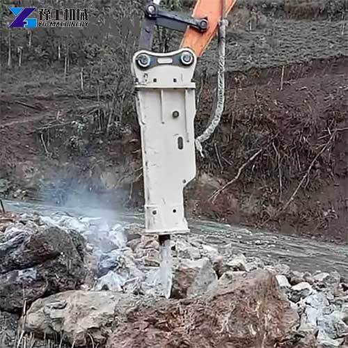 excavator with concrete breaker