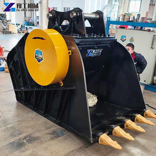 rock crusher bucket for excavator