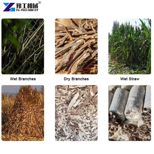 wood crushing the following materials