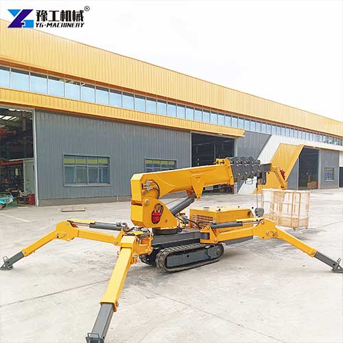 spider crane with man basket