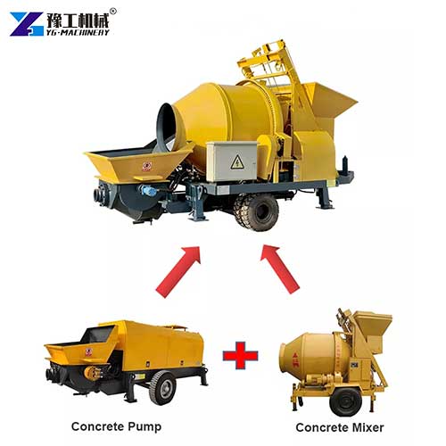 trailer concrete mixer with pump