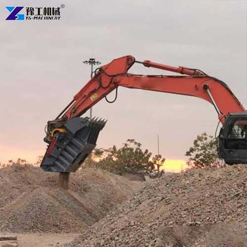 mini digger crusher bucket