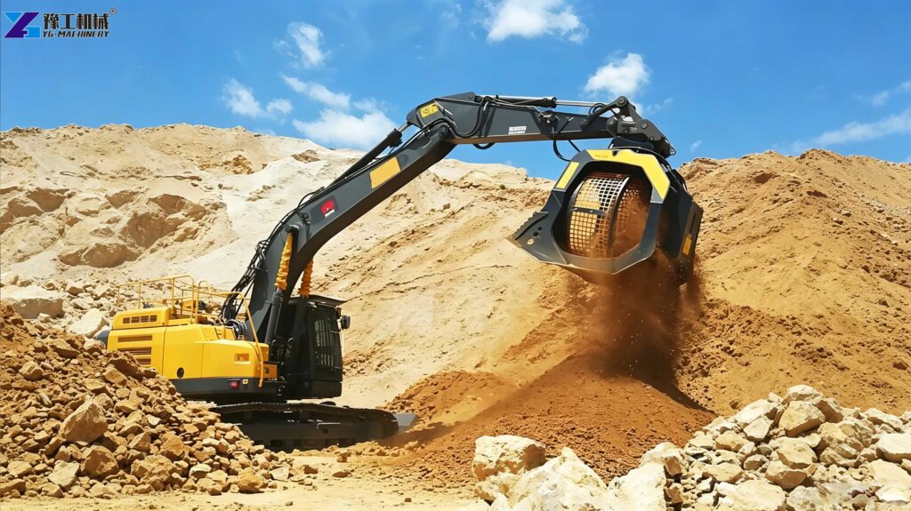 mini digger screening bucket