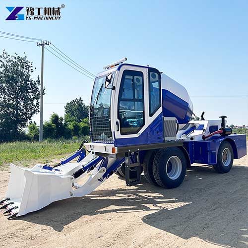 self loading concrete mixer with pump