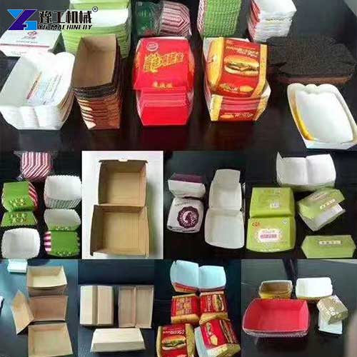 burger box making machine finished product display