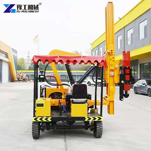 guardrail pile driver machine