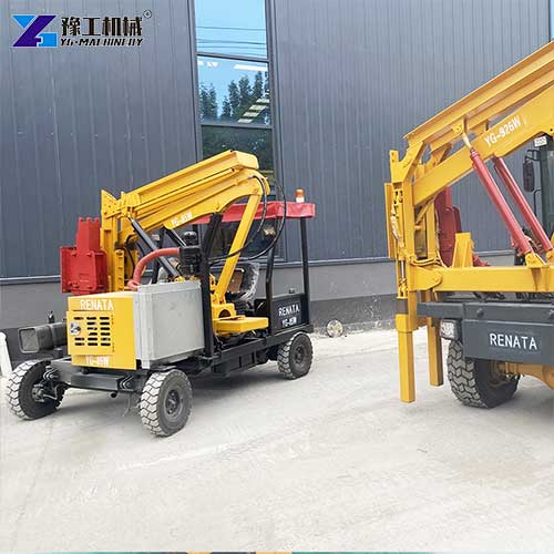 mini pile driver with guardrail